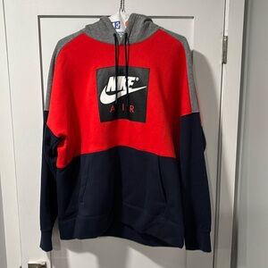 nike XL hoodie sweatshirt, used but in good condition, red,blu,gray